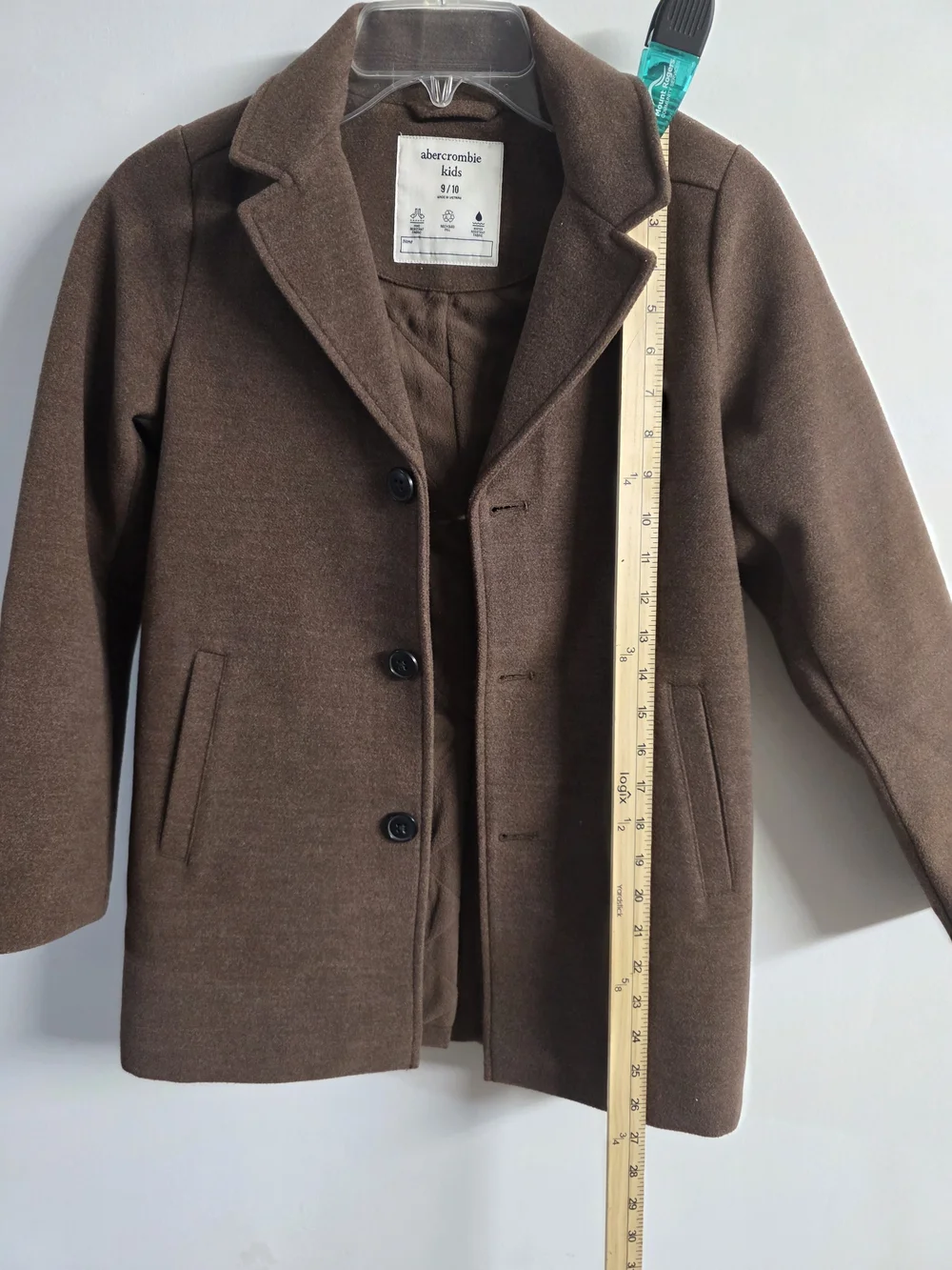 Abercrombie Kids Brown Wool-Blend Pea Coat Size 9/10 Brown.